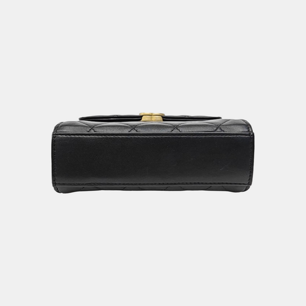 KELLY Medium Quilted Lambskin Black