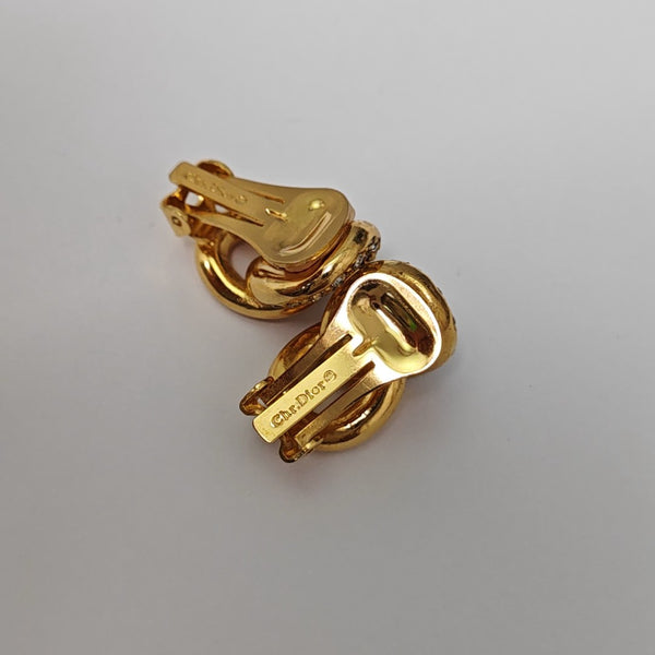 Twist Round Metal Gold Clip On Earrings