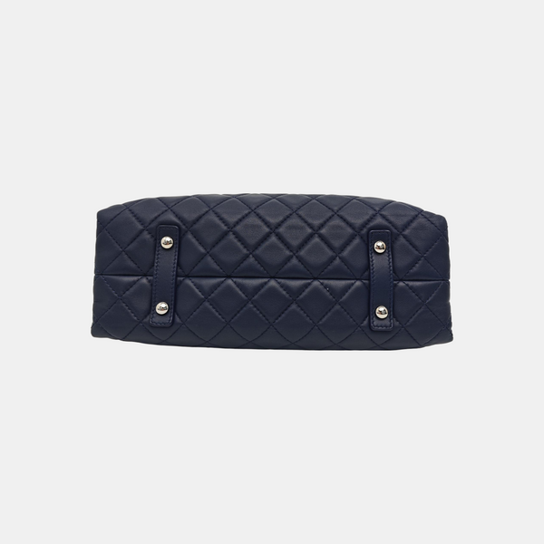 Quilted Lambskin Shoulder Bag Blue