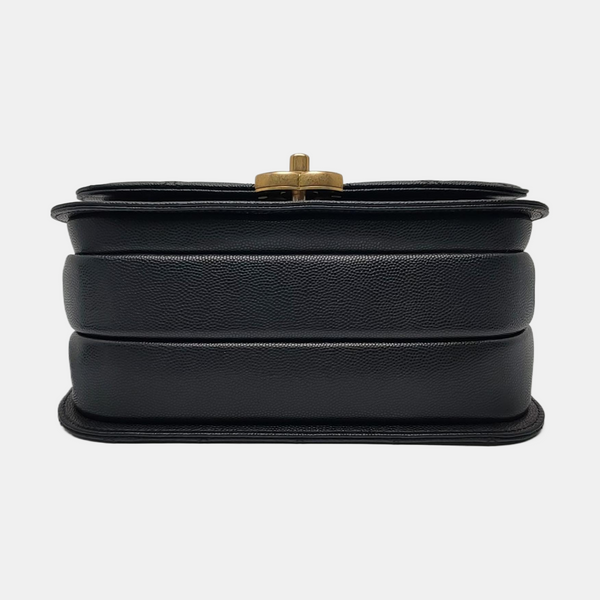 DIANA CC Mini Quilted Grained Calfskin Black
