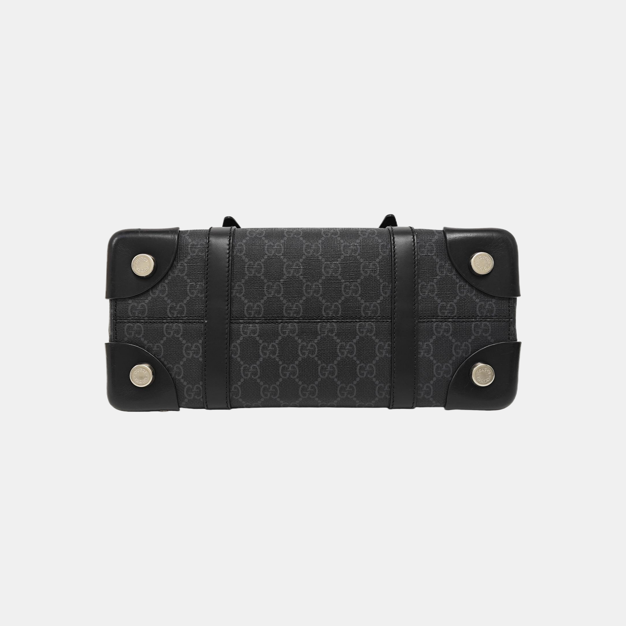 Monogram Coated Canvas Tote Bag Medium Black