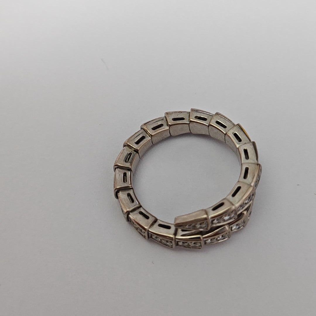 SERPENTI 18k White Gold Silver Ring EU 55