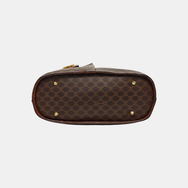 Coated Canvas Shoulder Bag Brown