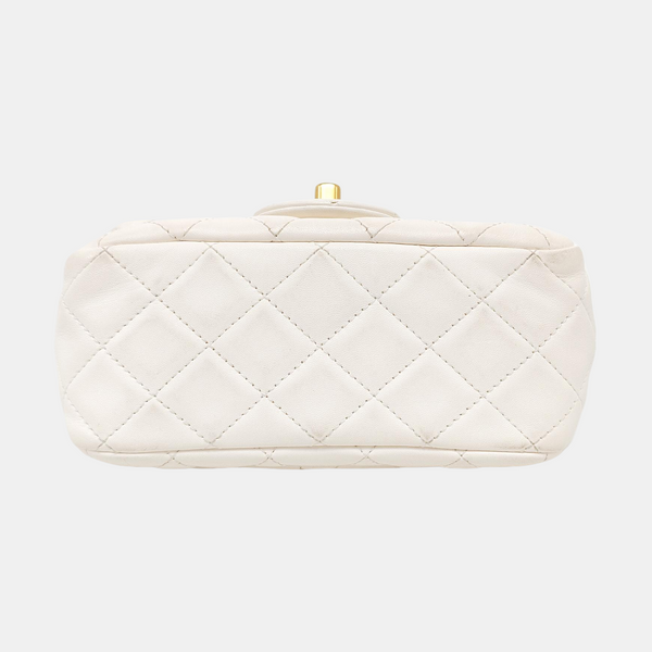 CLASSIC FLAP Mini Quilted Lambskin White