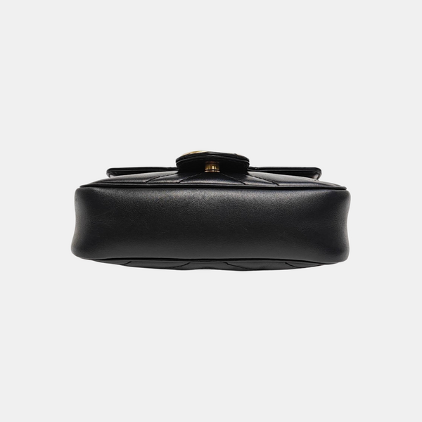 GG Marmont Mini Quilted Calfskin Black