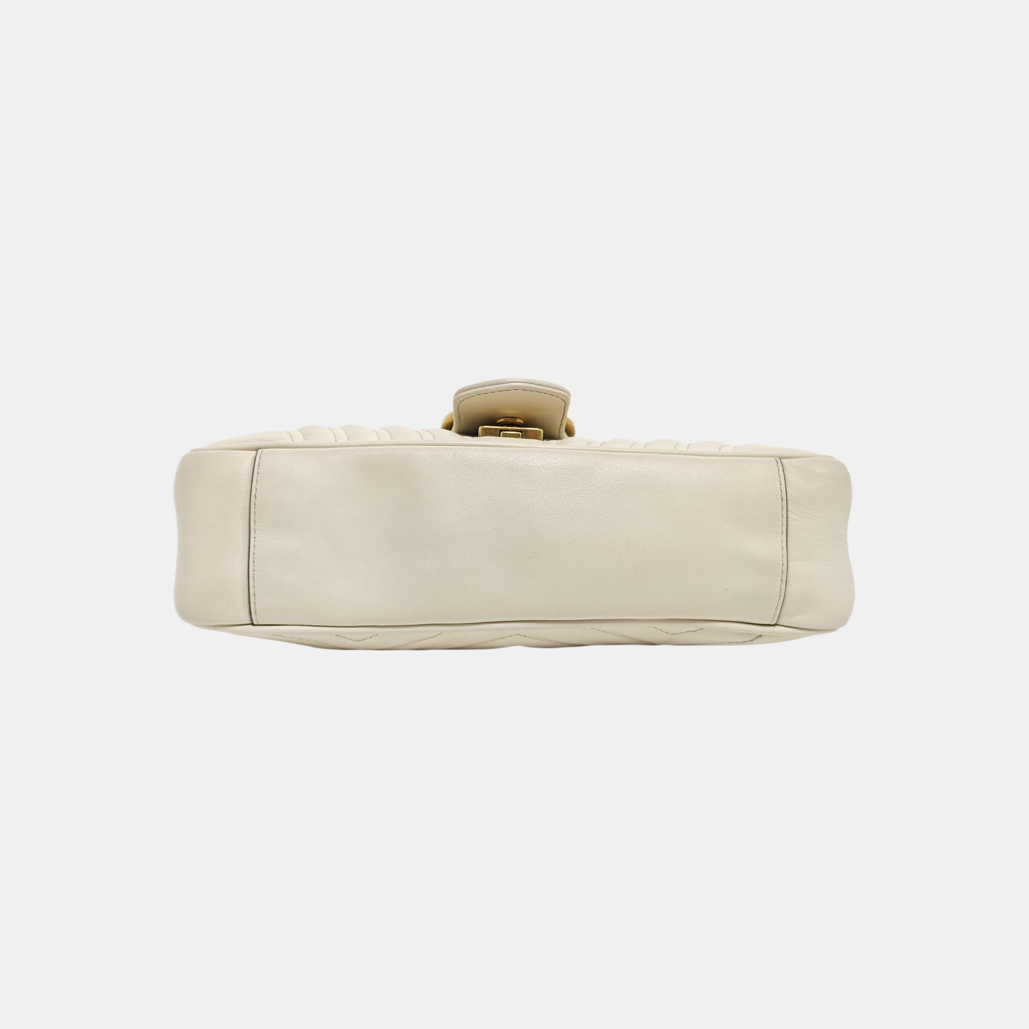 GG Marmont Medium Quilted Calfskin White