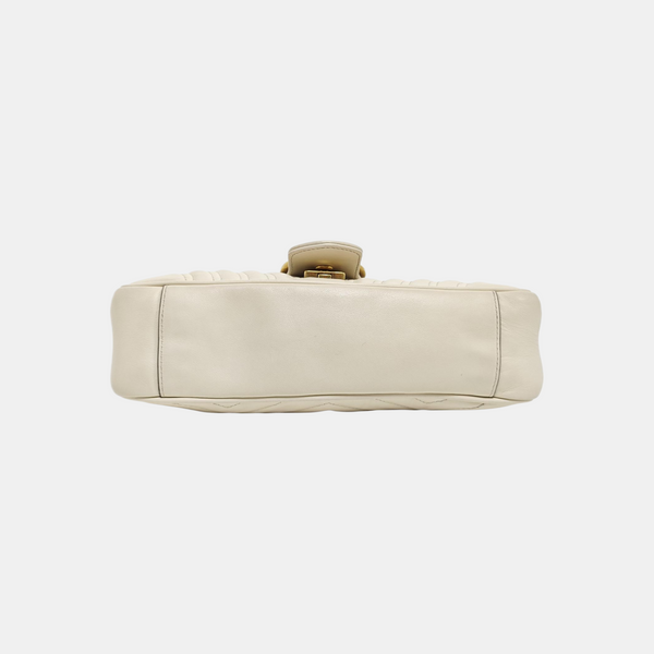 GG Marmont Medium Quilted Calfskin White