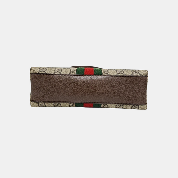 Ophidia Small Monogram Coated Canvas Beige