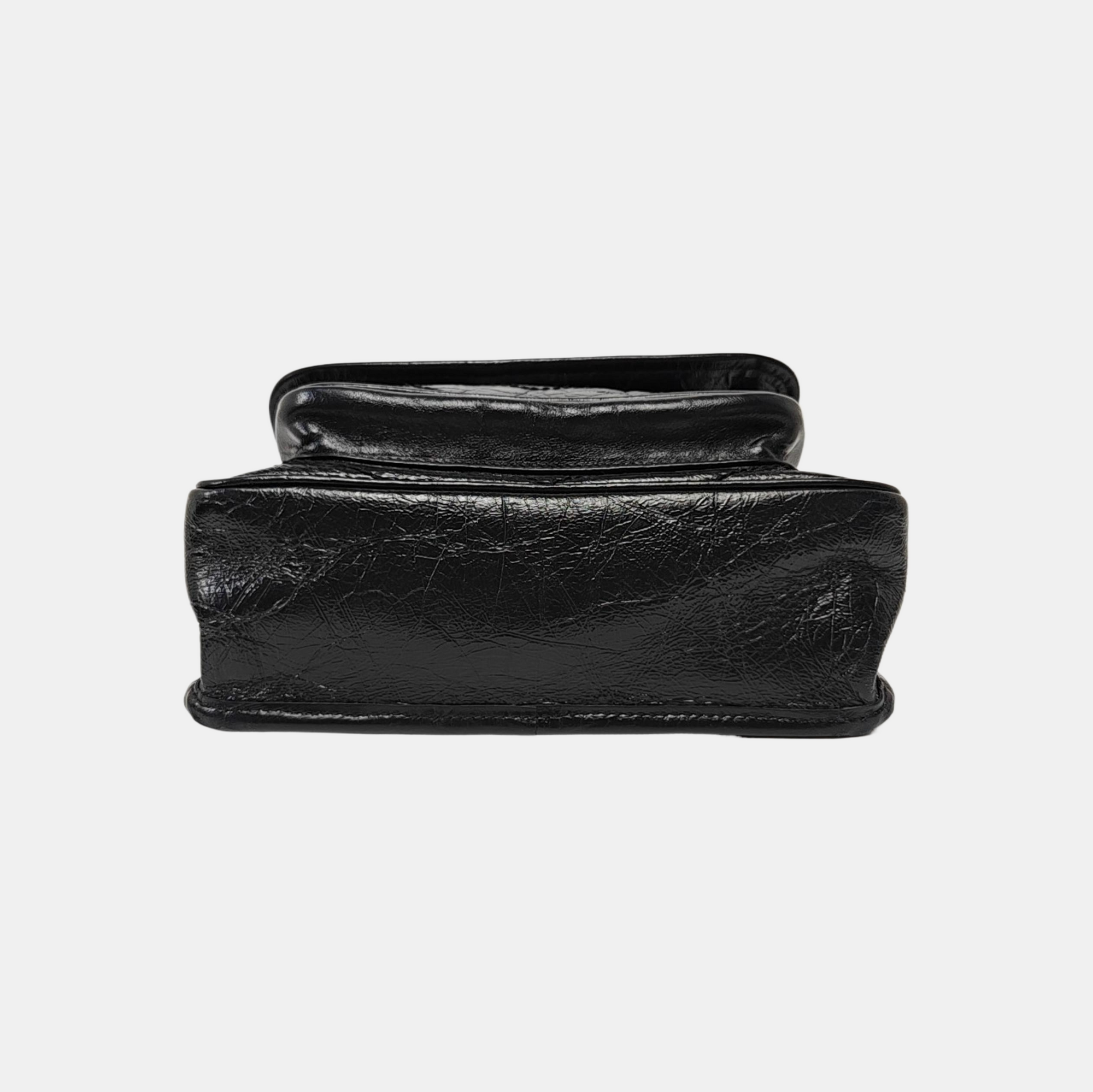 NIKI Small Chevron Calfskin Black