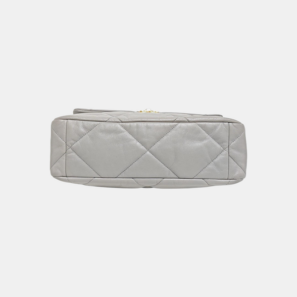 CHANEL 19 Large Quilted Lambskin Gray