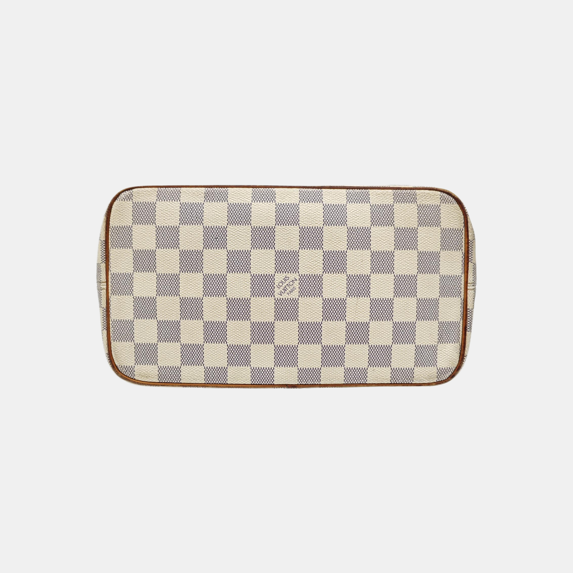 SALEYA PM Damier Azur Coated Canvas White