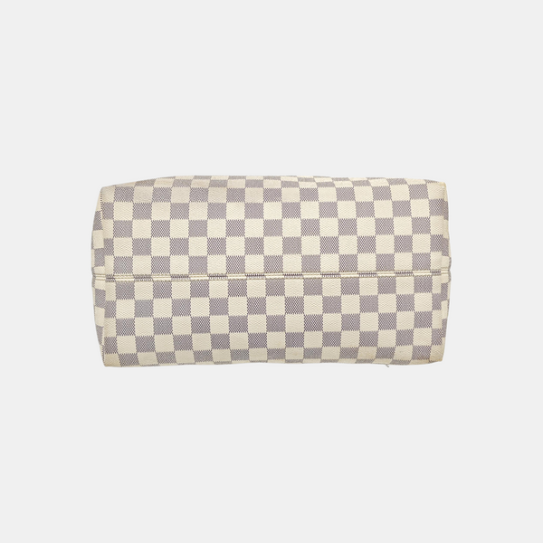 IENA MM Damier Azur Coated Canvas White