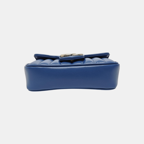GG Marmont Mini Quilted Calfskin Blue