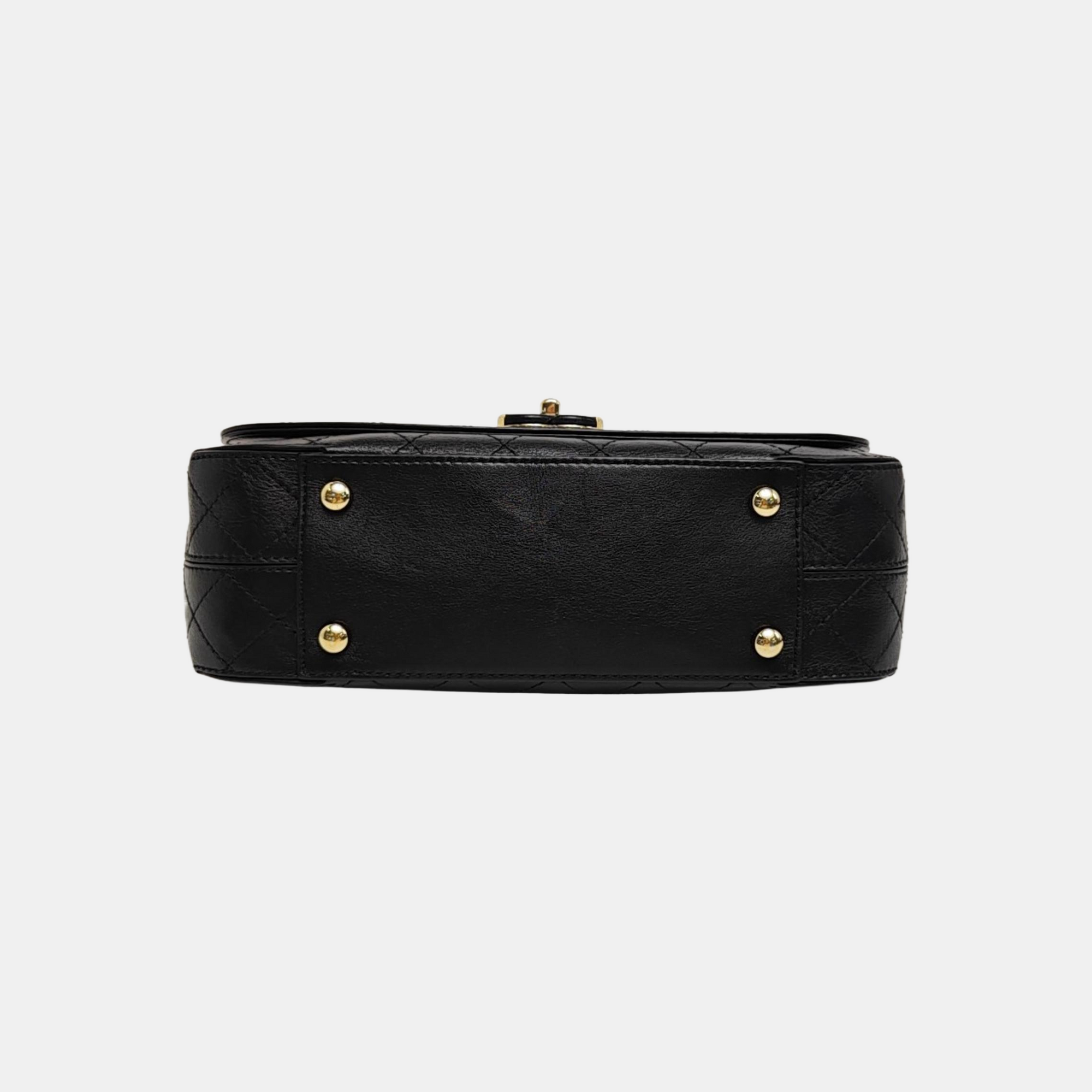 Quilted Calfskin Shoulder Bag Black