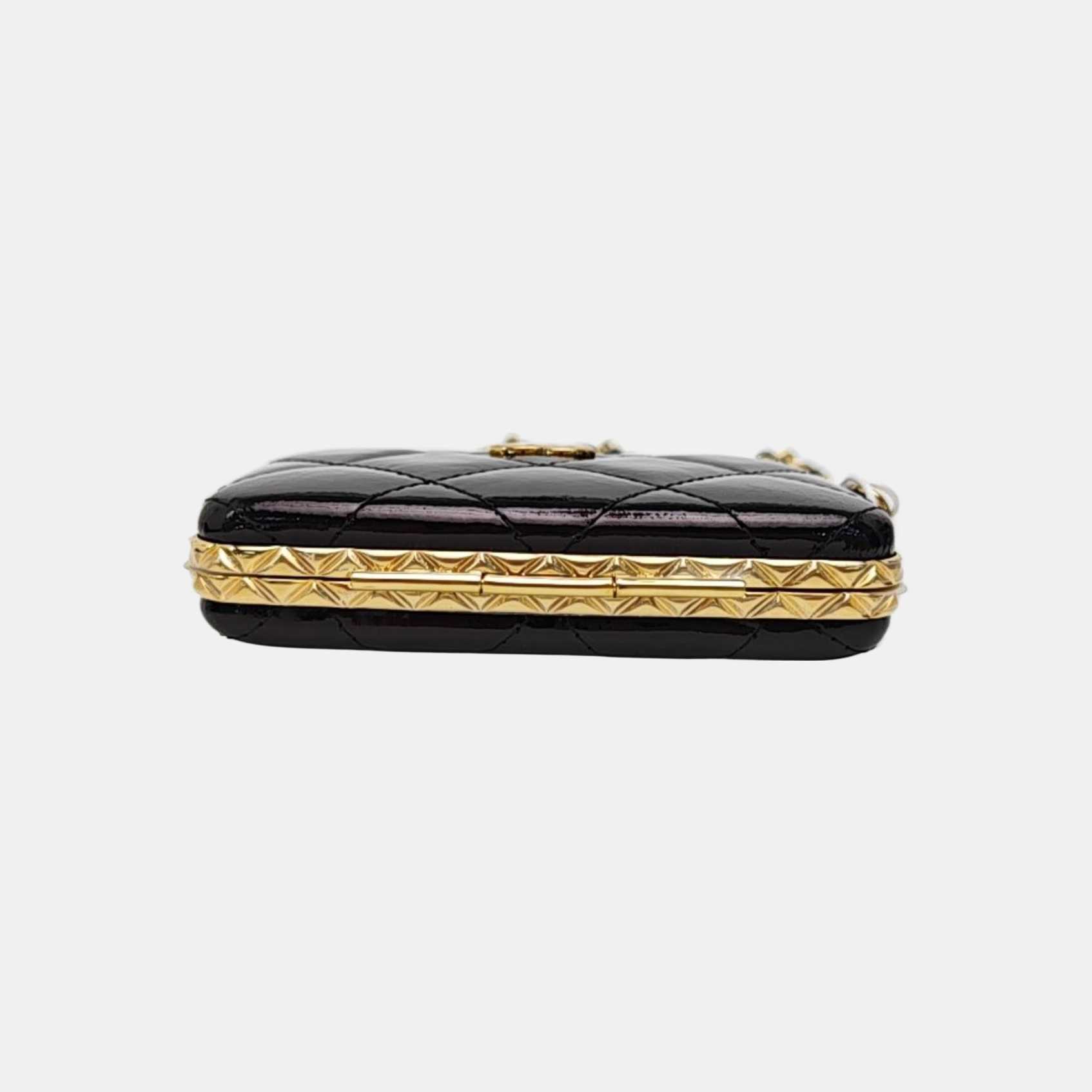 Quilted Lambskin Shoulder Bag Black