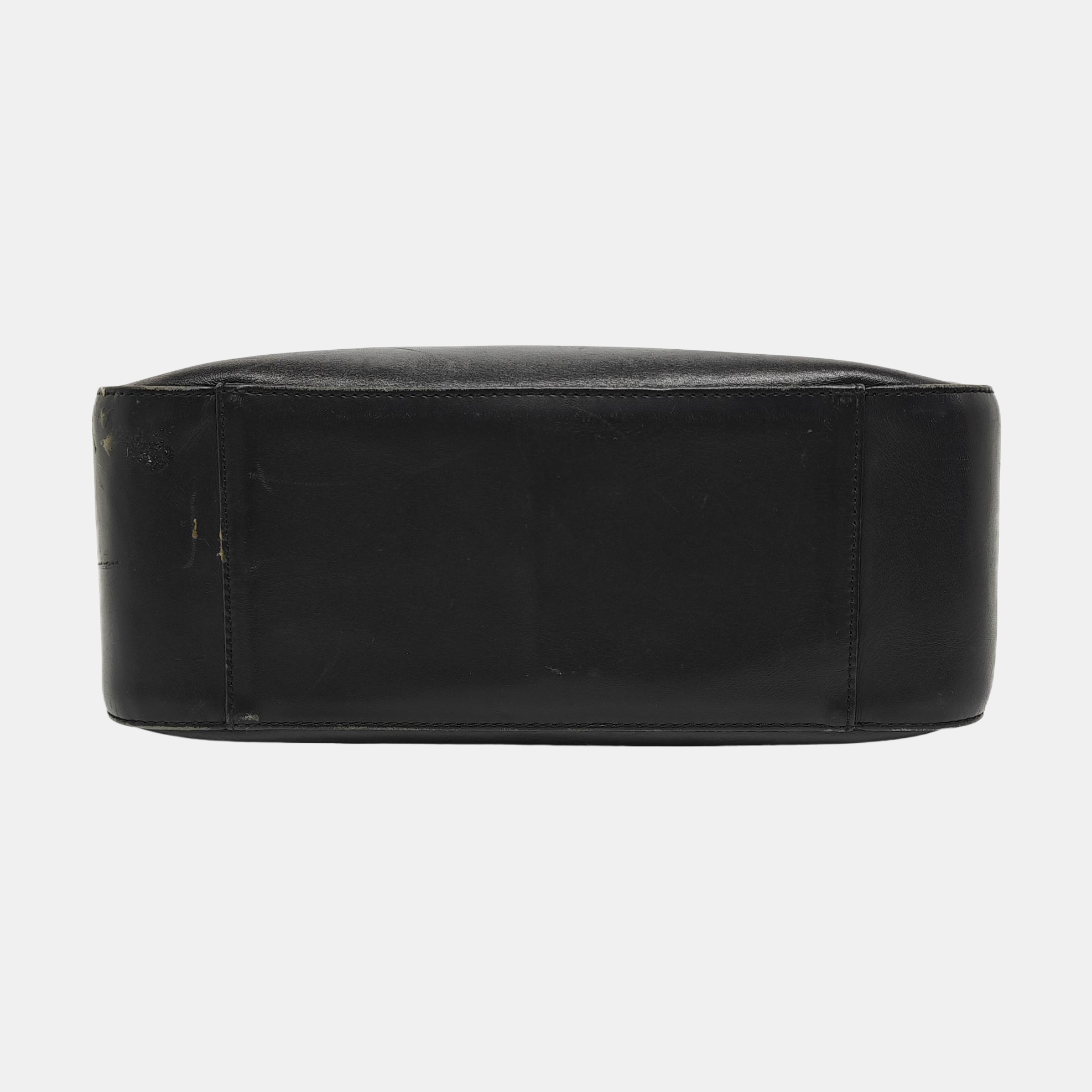 Calfskin Top Handle Bag Black