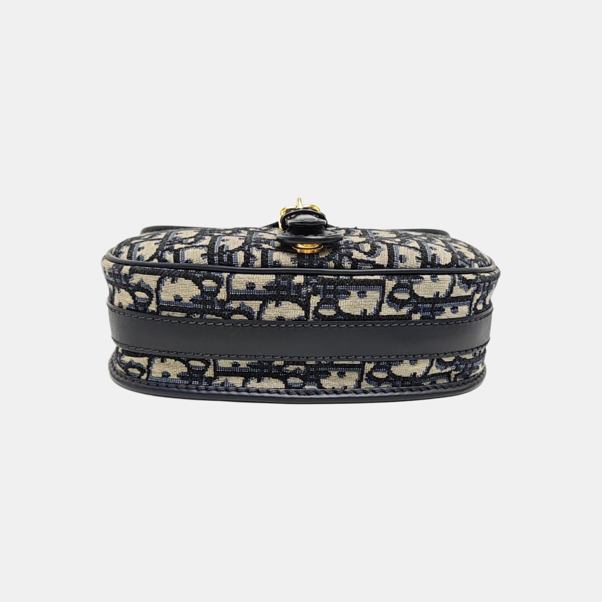 Bobby East-West Medium Oblique Canvas Blue