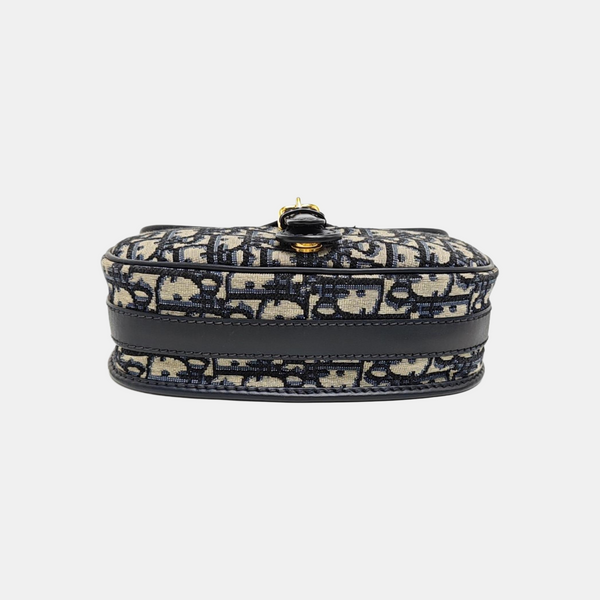 Bobby East-West Medium Oblique Canvas Blue