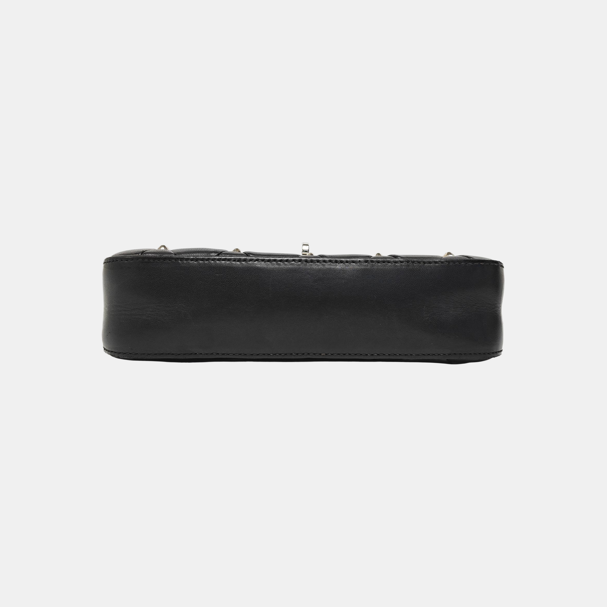 Quilted Lambskin Shoulder Bag Black