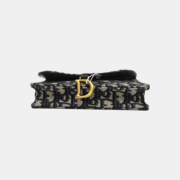Authenticated pre-owned  Saddle Monogram Canvas Blue - Belt Bag at Looply