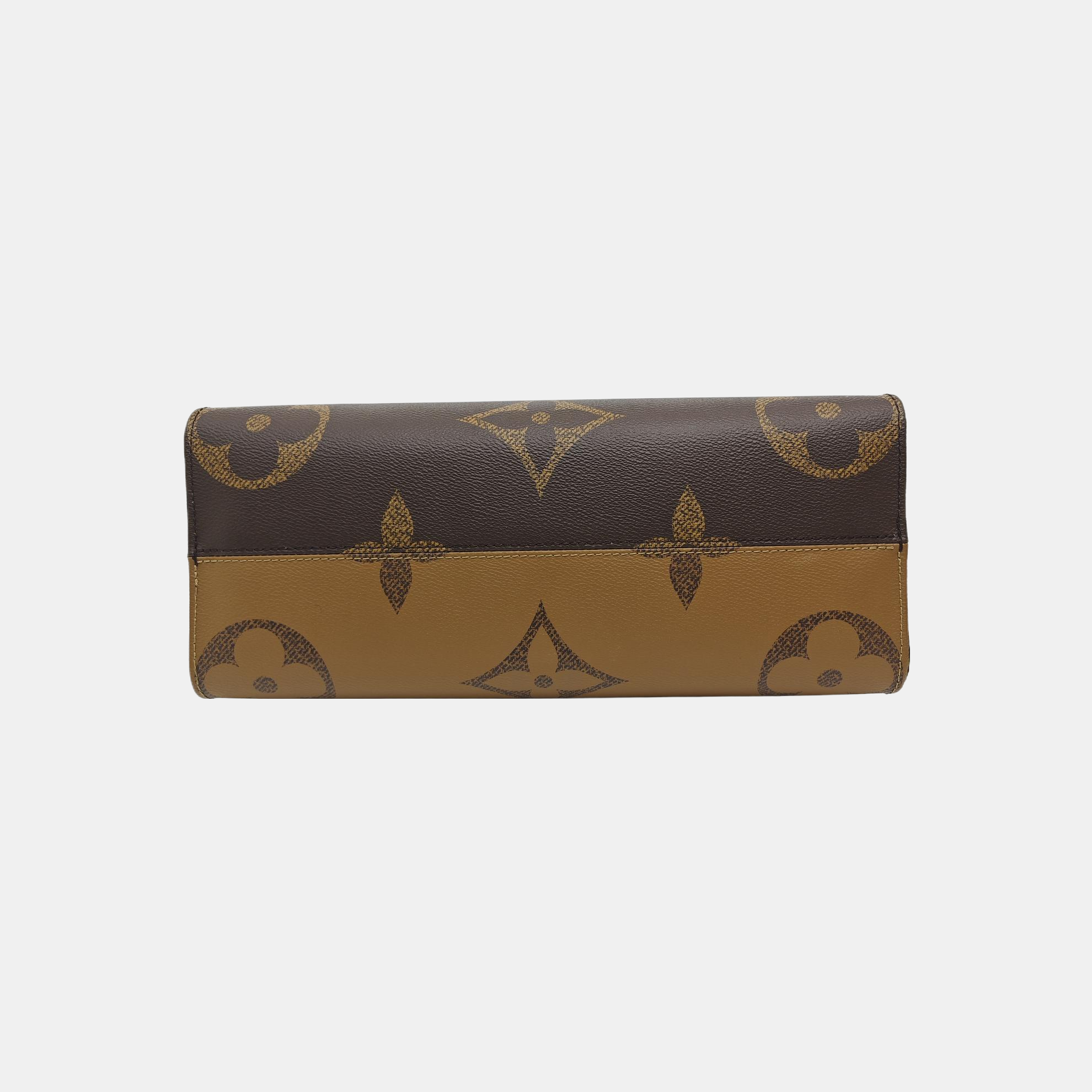 ONTHEGO MM Monogram Coated Canvas Brown