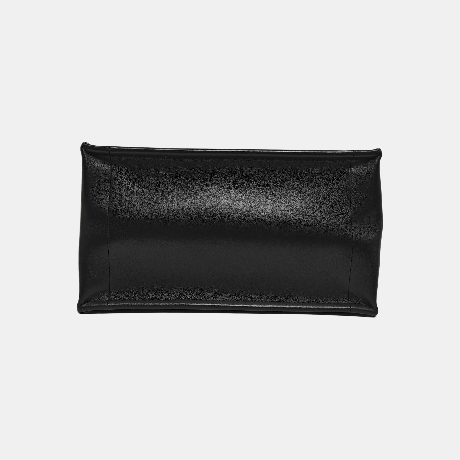 Book Tote Small Cannage Calfskin Black