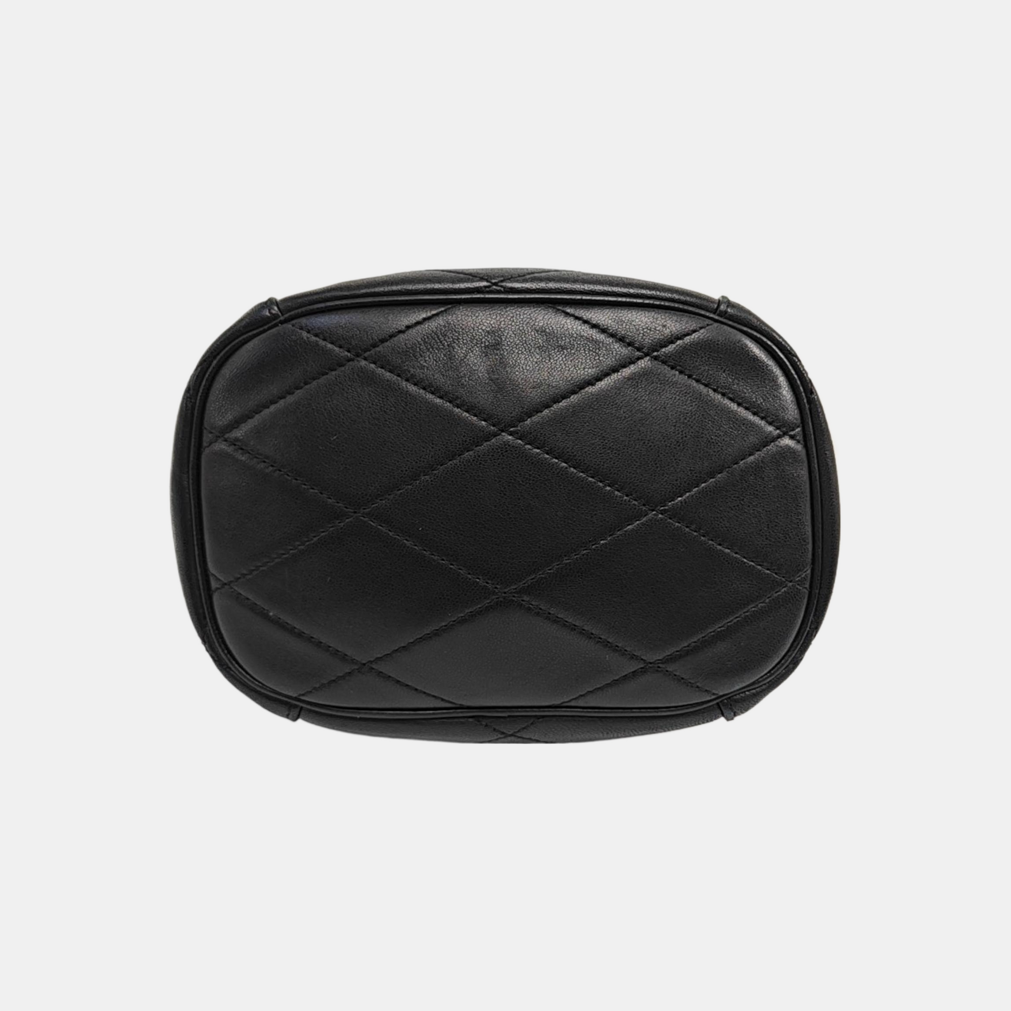 Quilted Lambskin Bucket Bag Black