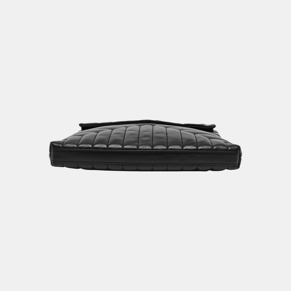 Chevron Calfskin Clutch Black