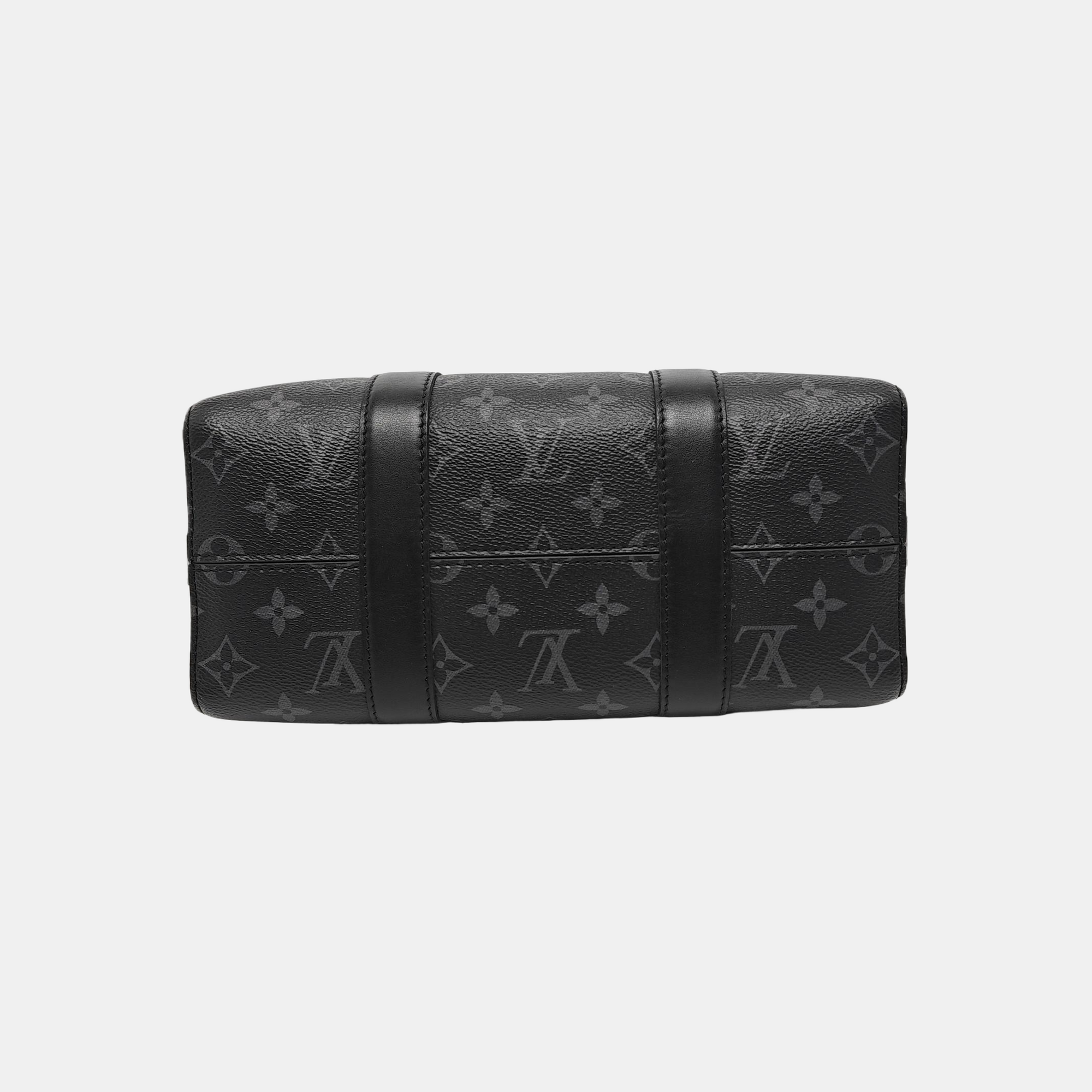 KEEPALL Monogram Coated Canvas Black