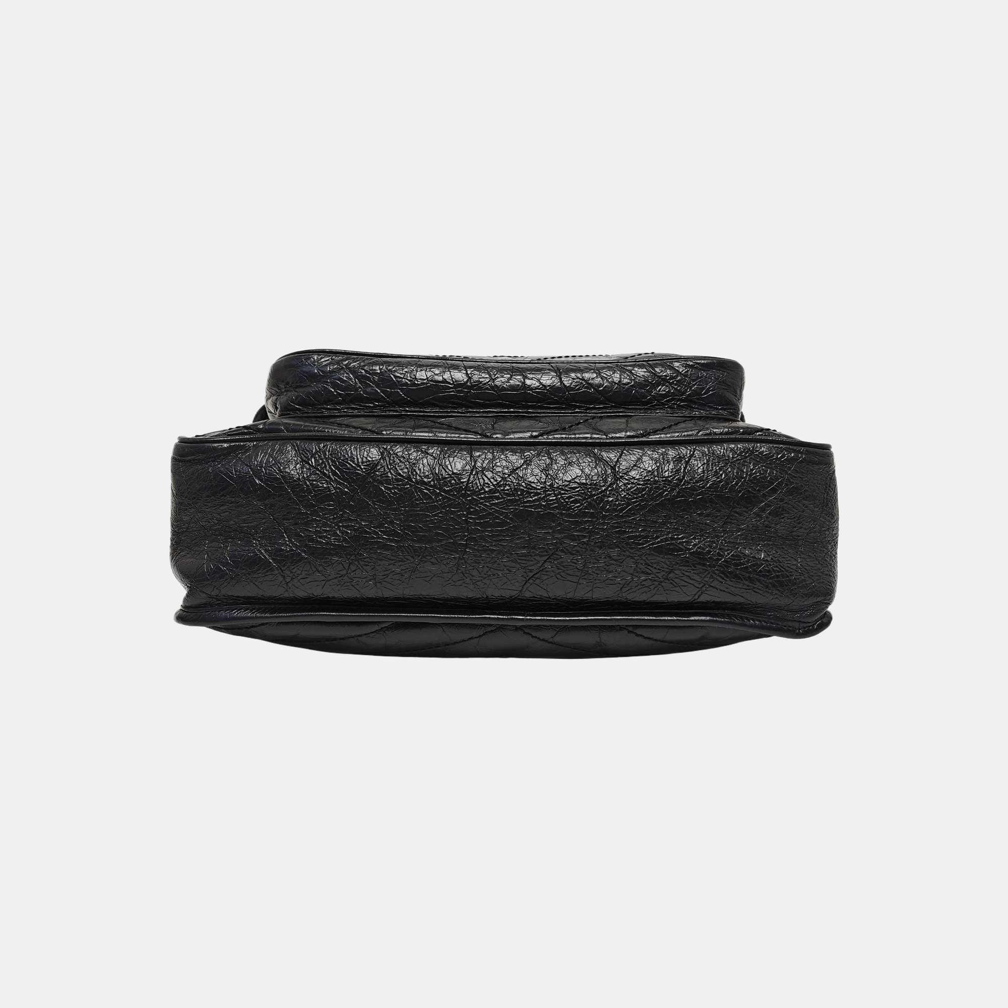NIKI Large Chevron Calfskin Black