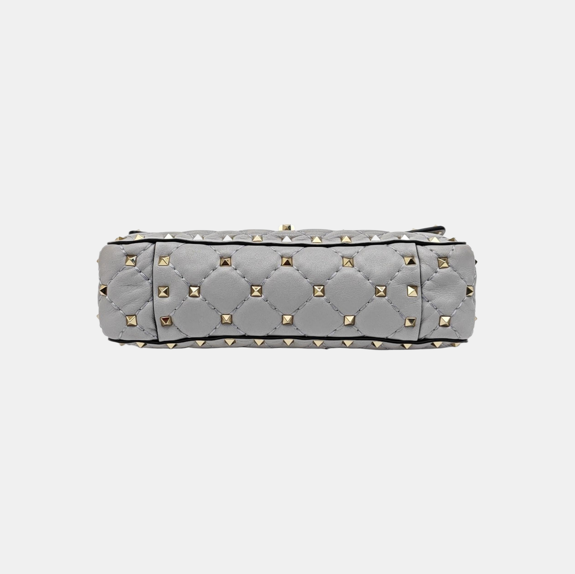 Spike Up Quilted Lambskin Gray