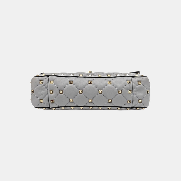 Spike Up Quilted Lambskin Gray