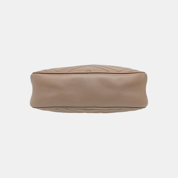 GG Marmont Small Quilted Calfskin Beige