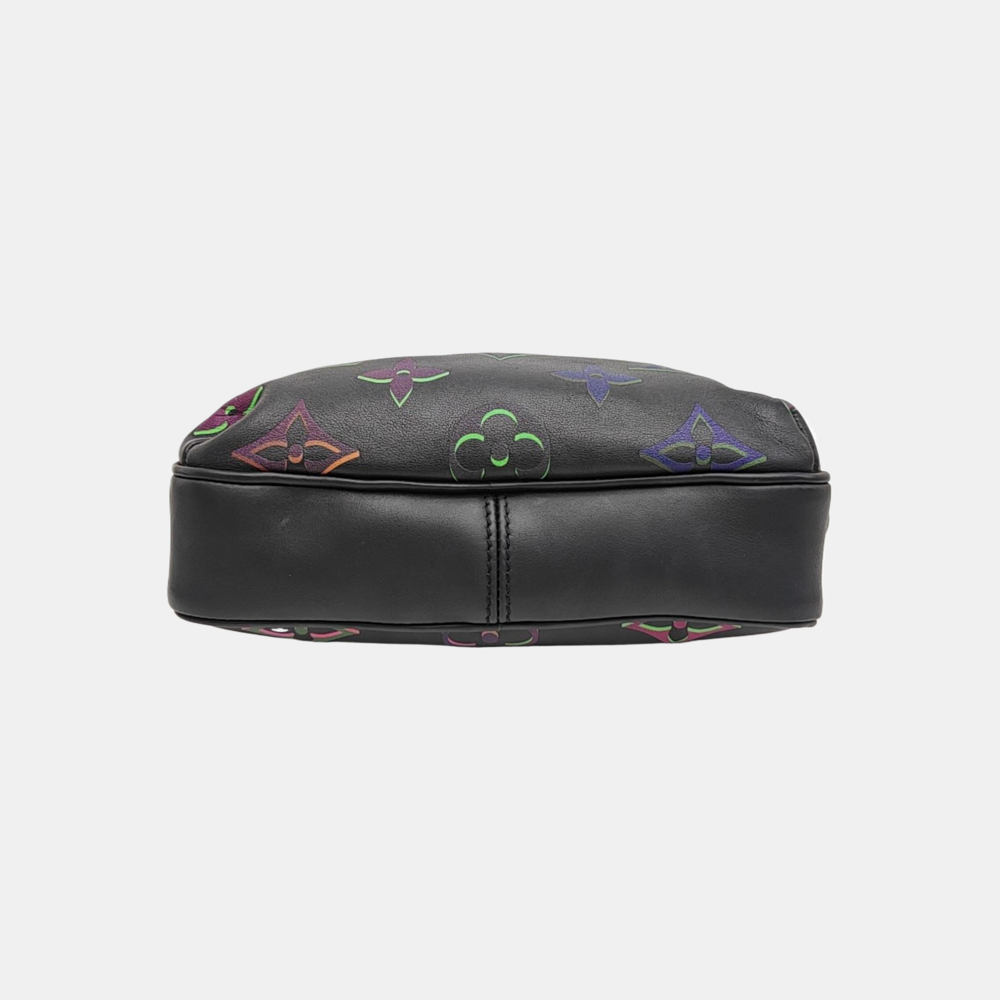 Monogram Calfskin Shoulder Bag PM Black