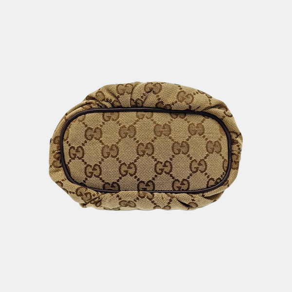 Monogram Fabric Clutch Beige