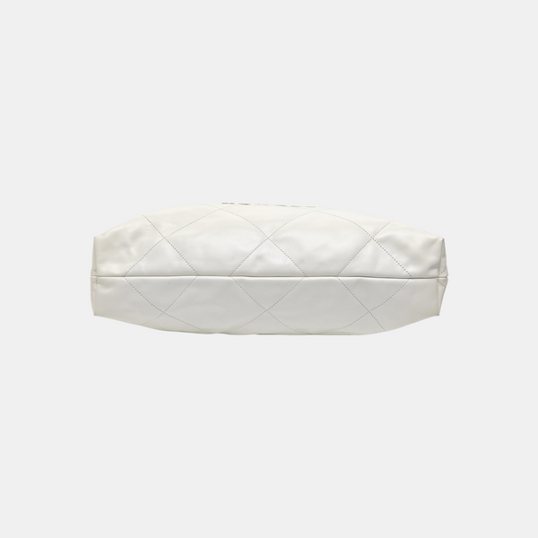CHANEL 22 Medium Quilted Calfskin White