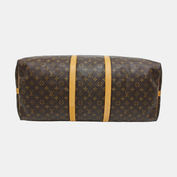 KEEPALL 60 Monogram Coated Canvas Brown
