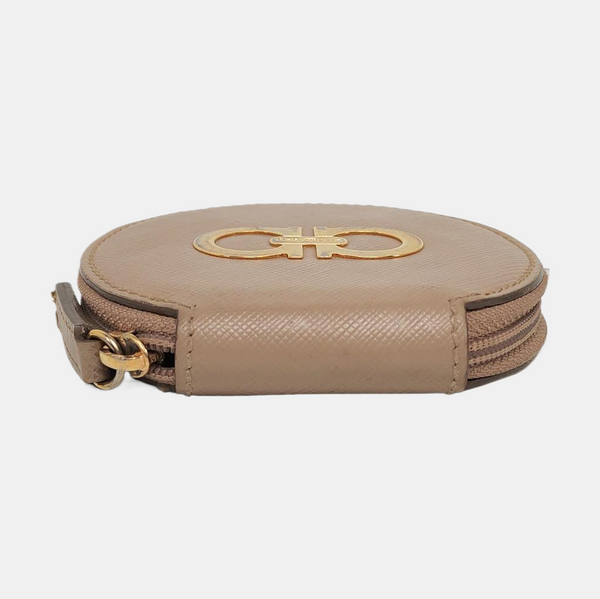 Leather Coin Purse Beige