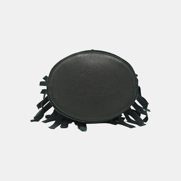 Suede Fringe Mini Suede Green