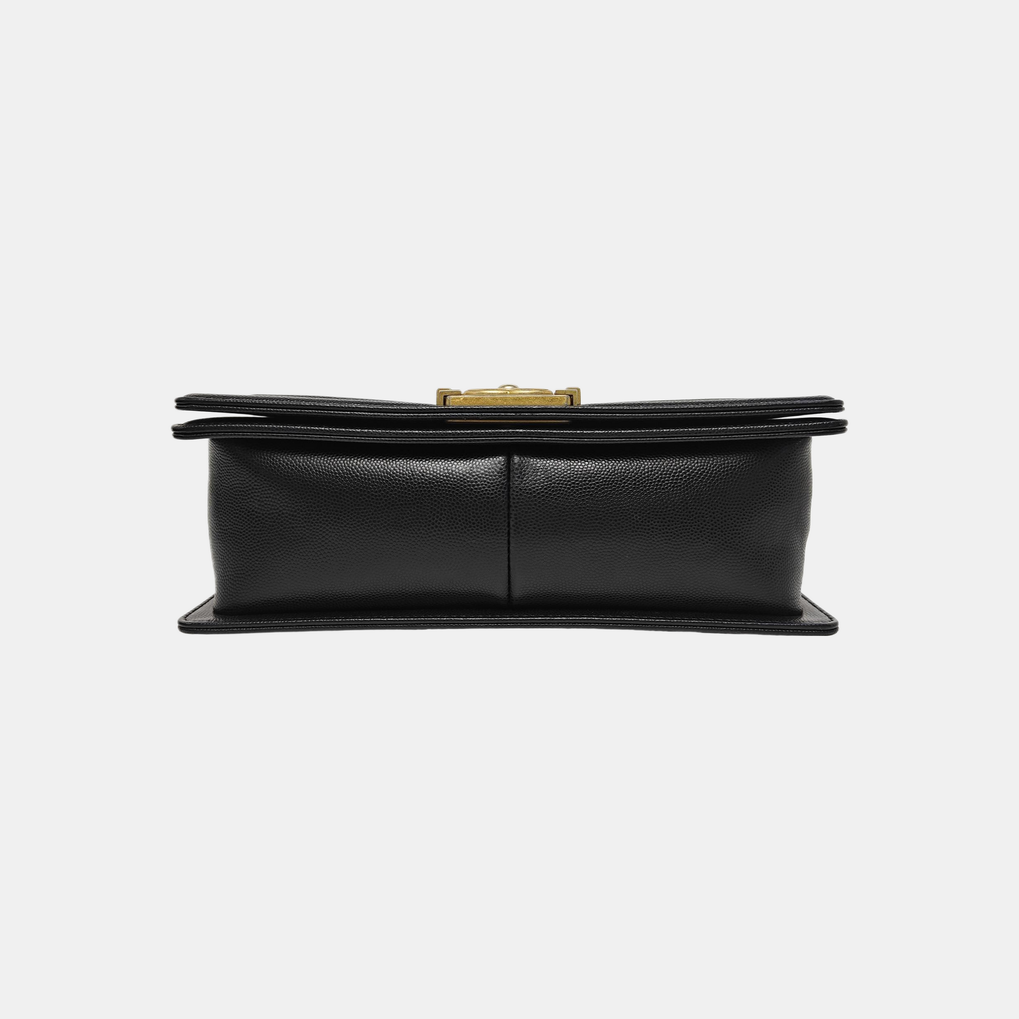BOY CHANEL Medium Quilted Grained Calfskin Black