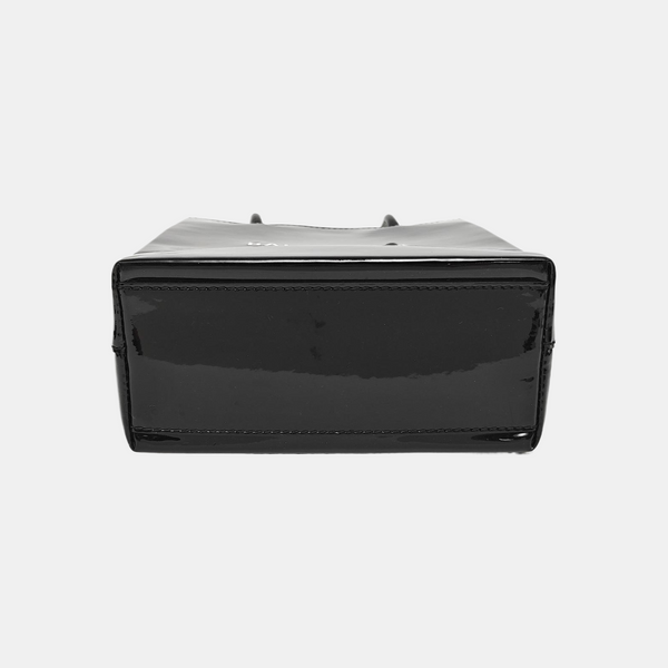 Shopping Bag Super Mini Patent Leather Black