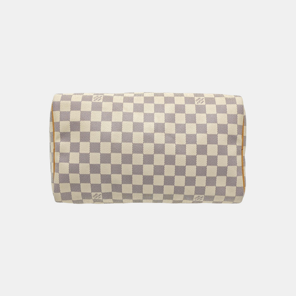 SPEEDY 30 Damier Azur Coated Canvas White