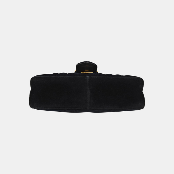 GG Marmont Mini Quilted Velvet Black