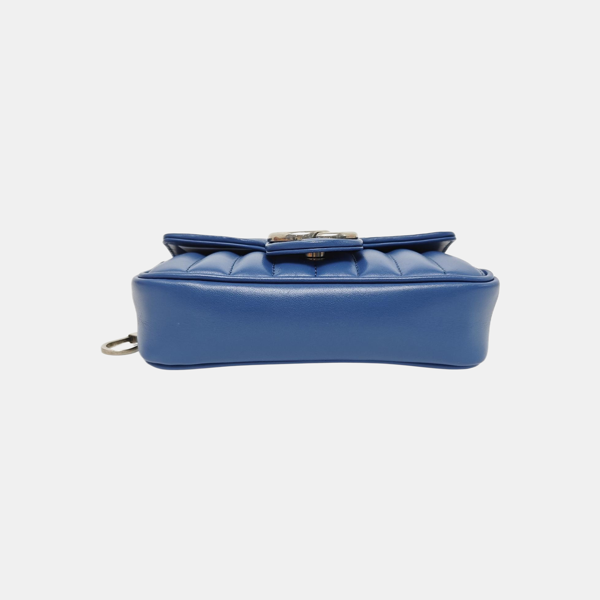 GG Marmont Mini Quilted Calfskin Blue