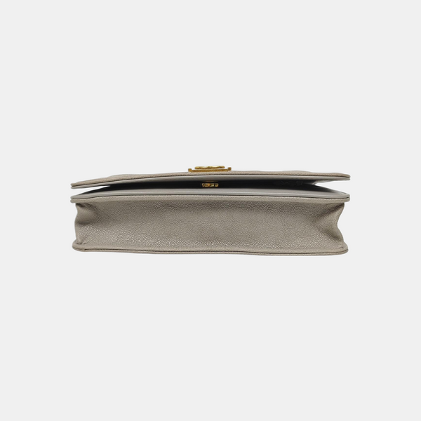 Authenticated pre-owned  BOY CHANEL WOC Quilted Grained Calfskin Grey - Shoulder Bag at Looply