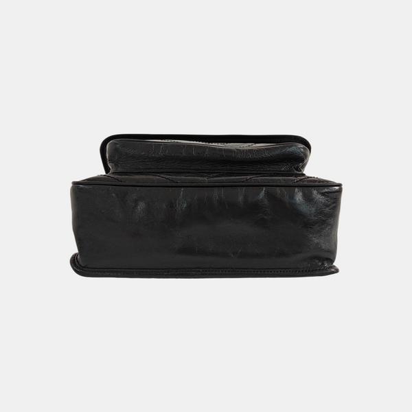 NIKI Medium Chevron Calfskin Black
