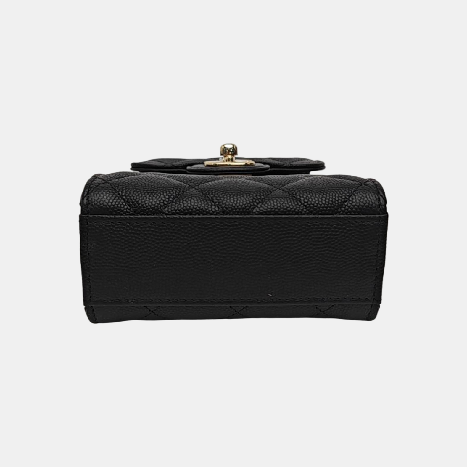 Quilted Grained Calfskin Shoulder Bag Black