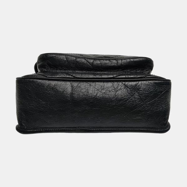 NIKI Medium Chevron Calfskin Black