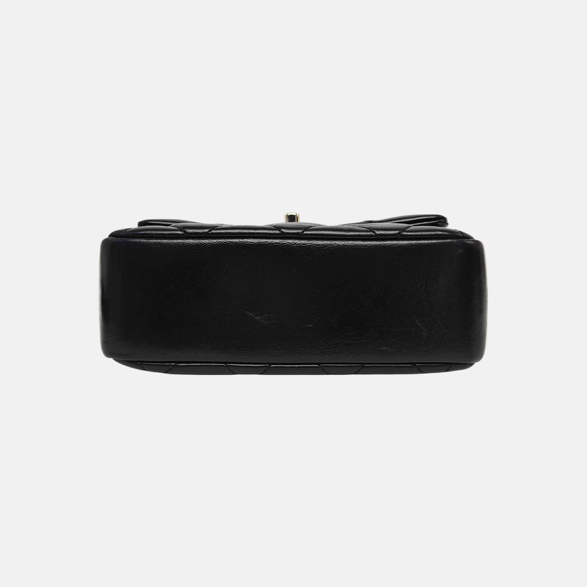 Quilted Lambskin Shoulder Bag Black