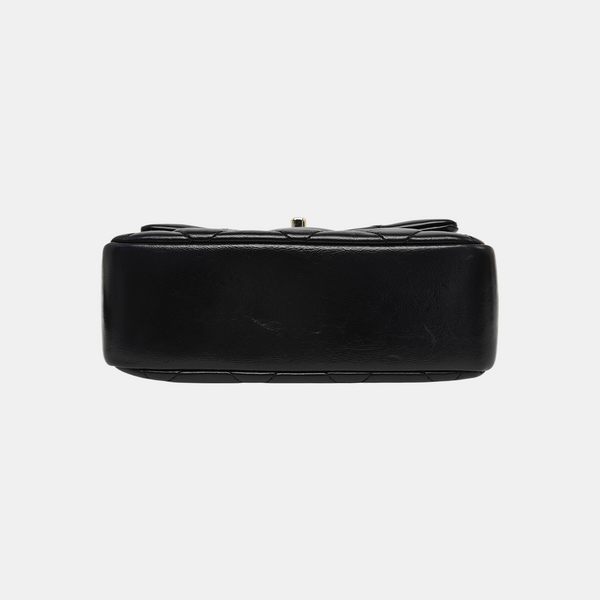 Quilted Lambskin Shoulder Bag Black